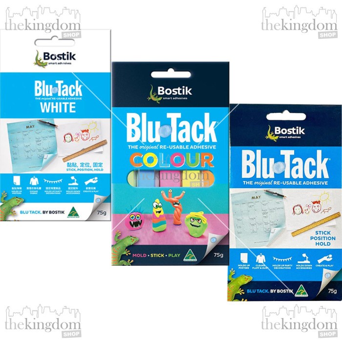 

Bostik Blu Tack Reusable Adhesive 75g Glue Colour White Blue Lem - Blue, Plastik