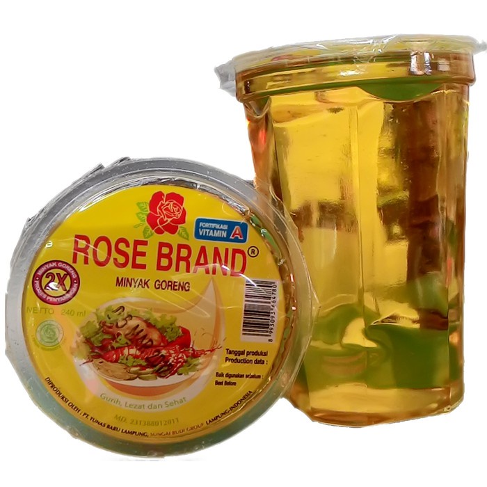 

Minyak Goreng Rose Brand Gelas Kemasan Cup 220ML Free Kardus atau Buble wrap