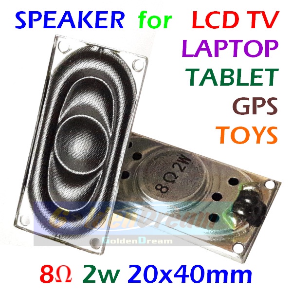 Speaker 8 Ohm 2W 20x40mm Speaker LCD TV Laptop Tablet GPS MP3 Mainan