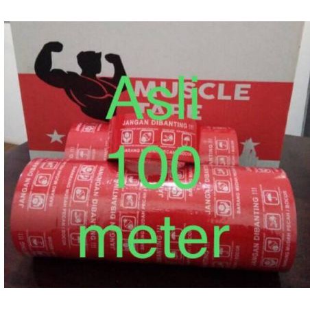 

6 ROLL / 1 SLOOP LAKBAN 2 INCH 48 MM X 100 METER FRAGILE MEREK MUSCLE TULISAN JANGAN DIBANTING