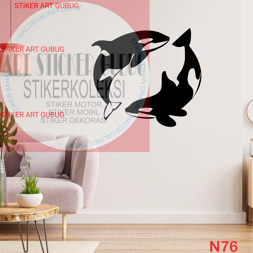 Stiker dinding WHALES sticker cutting wall stiker stiker tembok stiker kaca stiker kamar