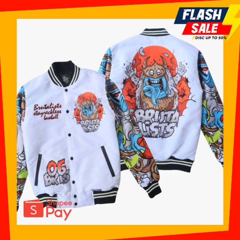 OUTFIT JKT48 | JAKET VARSITY BASEBALL BRUTALISTS DENIM JAKET UNISEX ORIGINAL PRIA WANITA