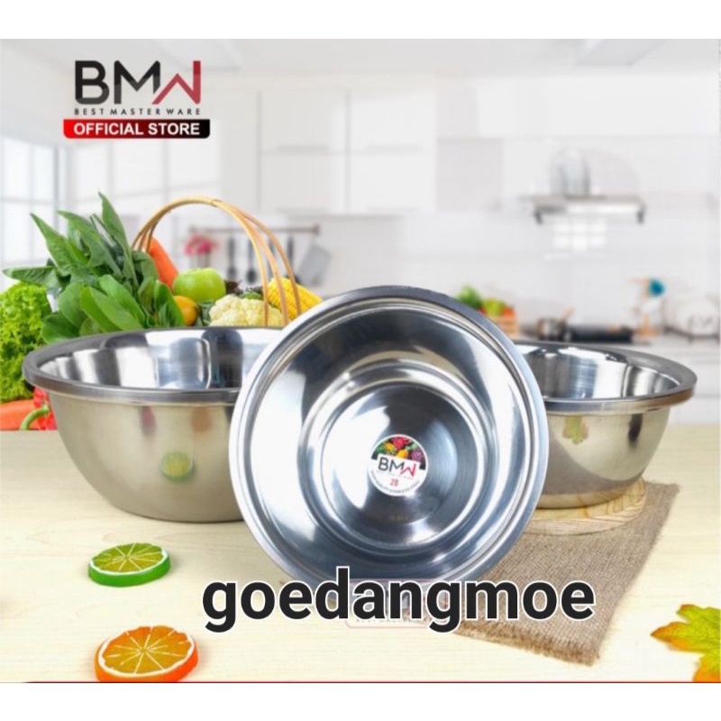 6 pcs Baskom Mangkok tebal serbaguna stainless / Kobokan BMW