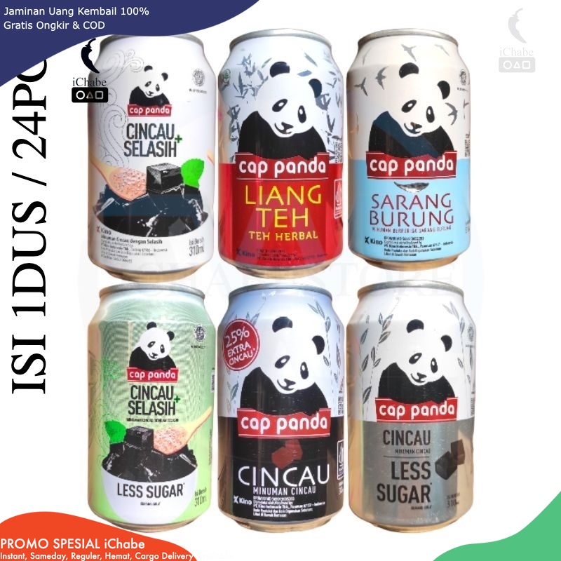 

[BISA COD] DS (1DUS/24PCS) Cap Panda Minuman Cincau 310ml