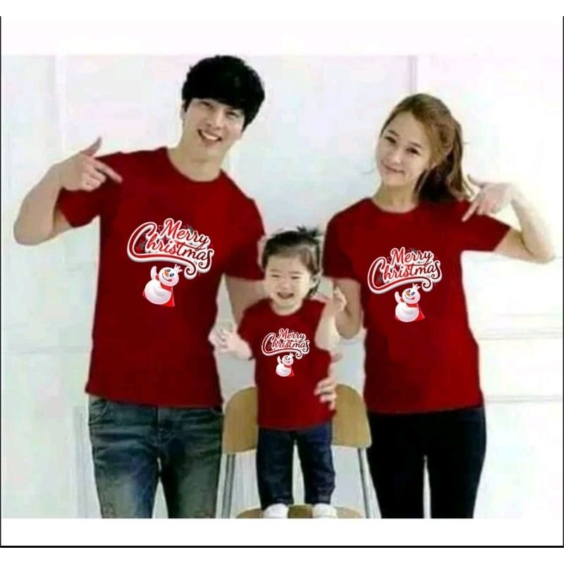 BAJU KADO NATAL KELUARGA KAOS COUPLE FAMILY MIXUE XMAS KATUN COMBED PREMIUM