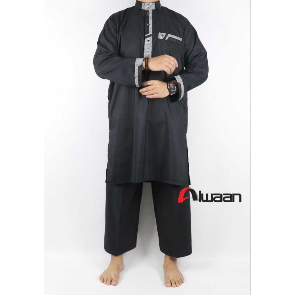 Set Kurta Setelan Gamis Koko Alwaan Terbaru Pria Dewasa Lengan Panjang SD053