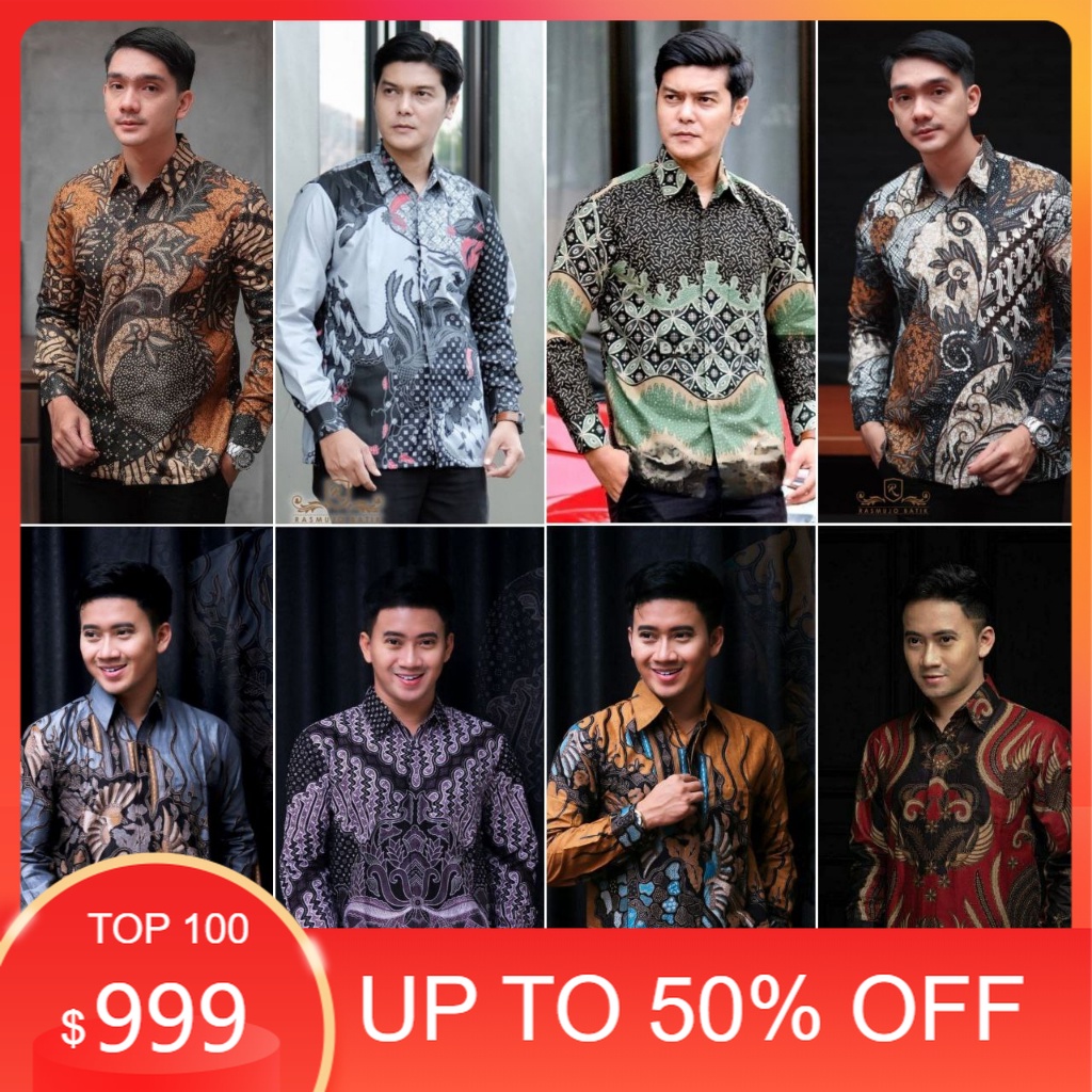 PREMIUM Batik Baju Pria Lengan Panjang Atasan Pria Ukuran M L XL XXL/Kondangan nikahan resepsi