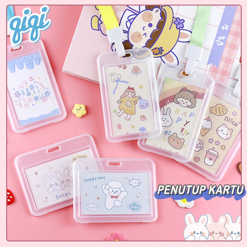 

ID Card Holder Name tag Transparan/Tempat kartu photocard holder aesthetic/gantungan kartu id card - Qiqi Treasure