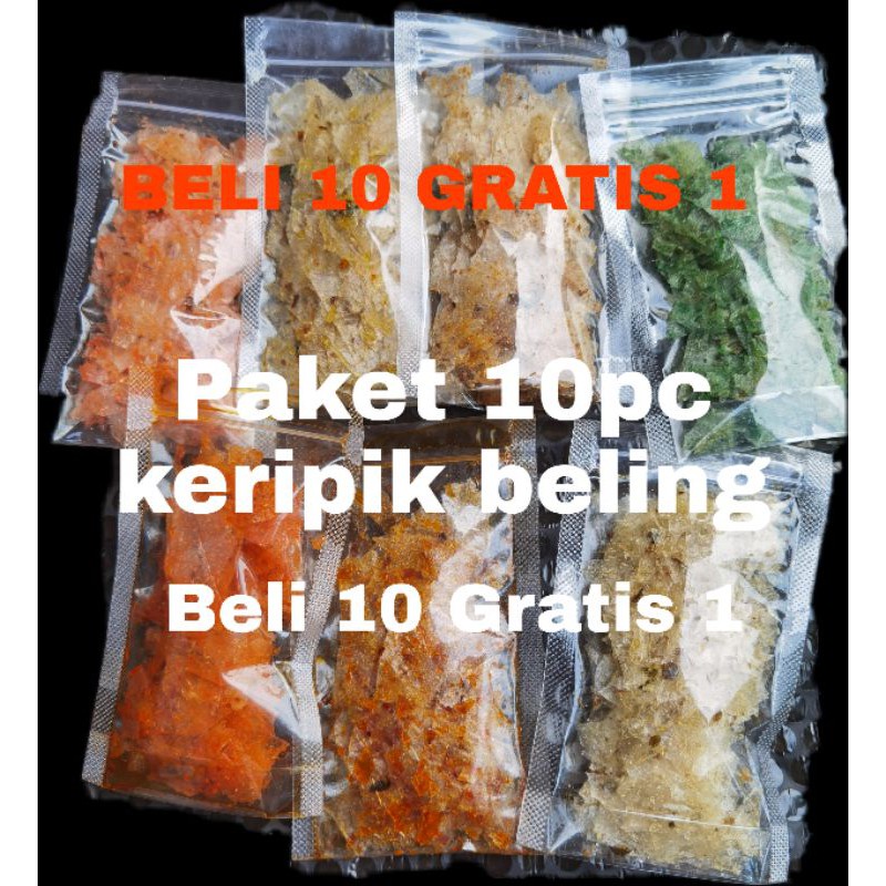 

TERMURAH BELI 10 GRATIS 1 KERIPIK KACA KERIPIK BELING KRIPIK 50Gr