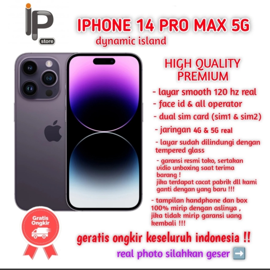 ip 14 pro max 5G titanium 512GB best seller termurah like original