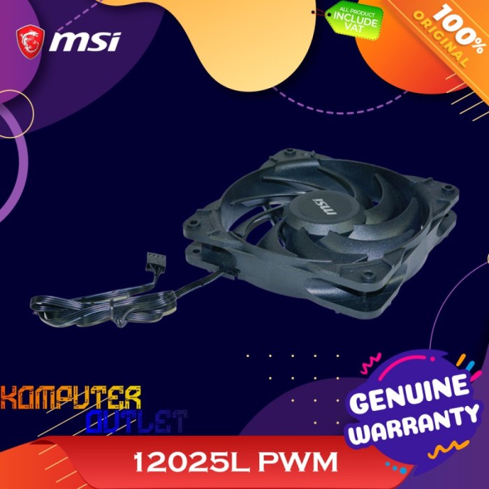 MSI FAN CASING 120MM / 12CM 120 25L 12025L 3 PIN - PWM FAN BULK