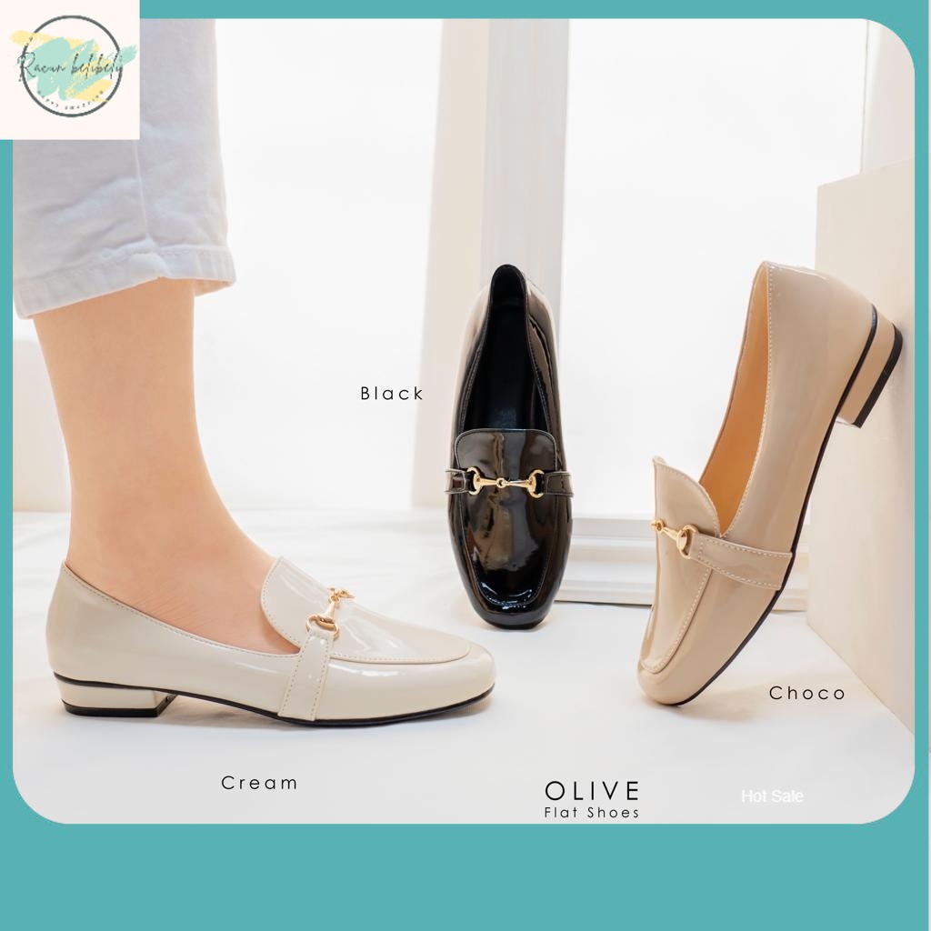 Sepatu Sandal Terbaru / Damelia Olive Flatshoes Wanita