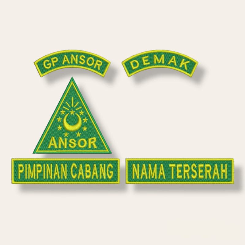 Bordir Bordir Bordir ATRIBUT BORDIR GP ANSOR BIASA ATAU TIMBUL BORDIR JAS RIKUES SESUAI NAMA JABATAN