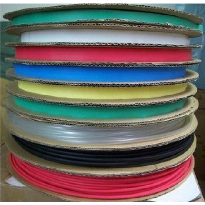 

1Rol 100meter Kabel Solasi bakar Heat shrink tube 8mm 9mm merah hitam - 8mm, Hitam OP27