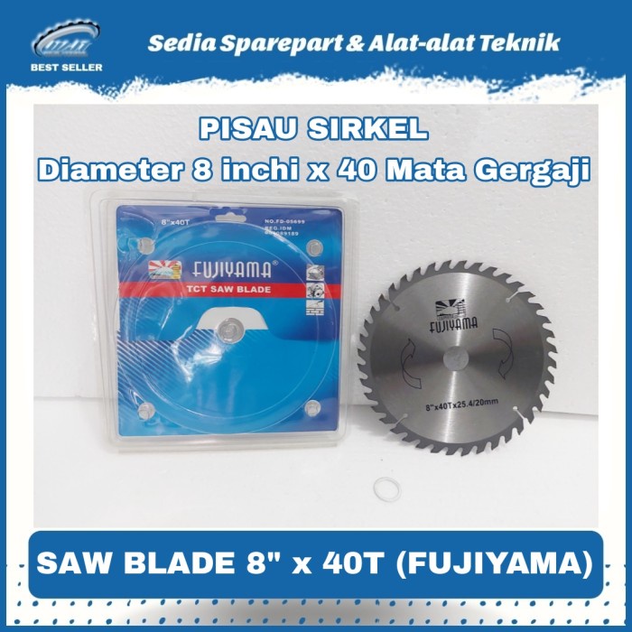 Mata Sirkel Circular Saw Blade Gergaji Potong Kayu 8" x 40T Fujiyama