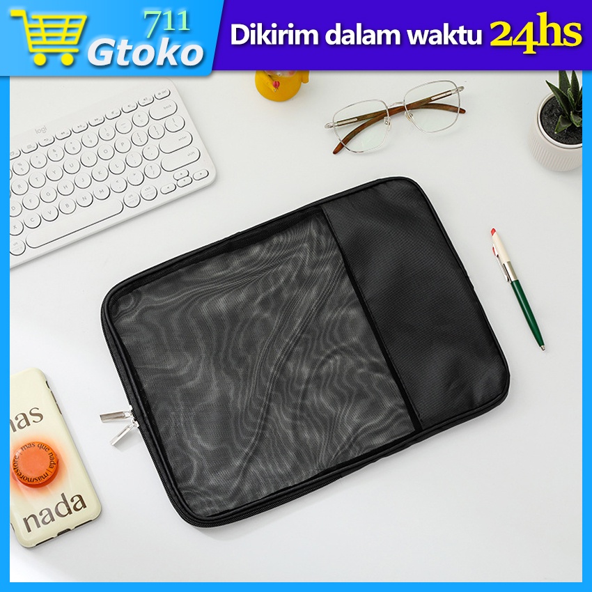 

Tas Dokumen Jaring Transparan Kantong Pouch Bag Mesh Map File Pensil Alat Tulis Organizer Zipper A4