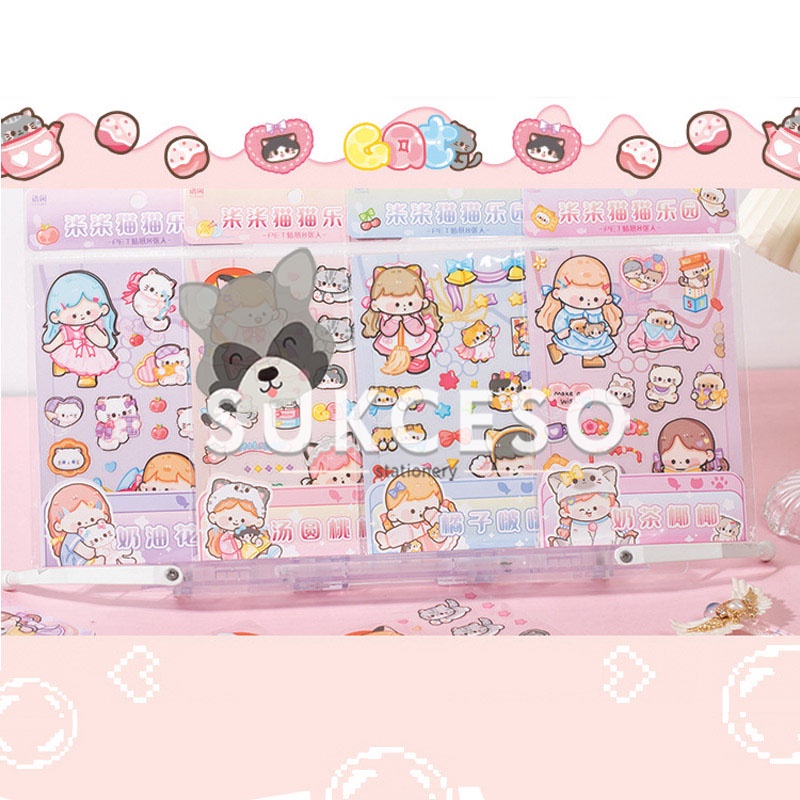 

Chichi Cat Paradise Diary Deco Stickers / Stiker Tempel Motif Lucu / Stiker Hias