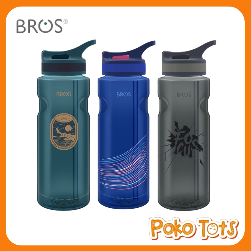Bros Bottle Flip 950ml Botol Minum Tritan Dengan Sedotan Anak JB