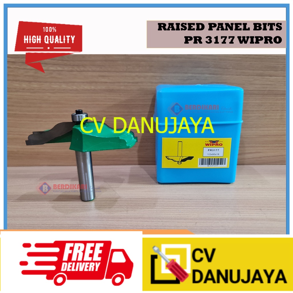 Mata Profil Router Wood Trimmer Wipro 1/2" x 90 Raised Panel Bits PR3177 PR 3177