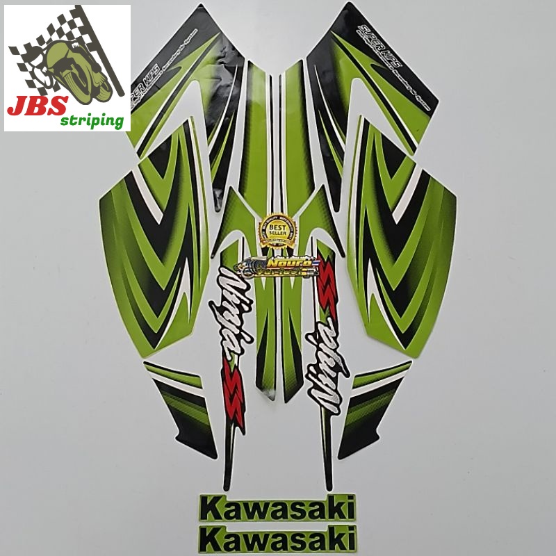 Striping ninja ss stiker kawasaki ninja ss 2011 2012 hijau