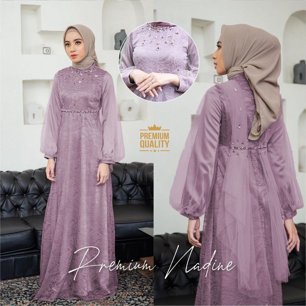 NADINE DRESS | EXCLUSIVE DRESS PESTA PREMIUM GAMIS KONDANGAN ELEGAN MEWAH BUAT LEBARAN WISUDA ELEGAN
