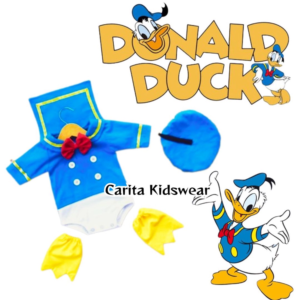 5.5 SALE B - Kostum Donald Duck Anak Baju Foto Bayi Newborn Baju Jumper Donald Duck Mini