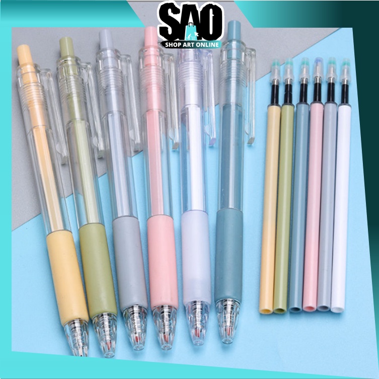 

SAO - S6054 Pena Gel Hitam Polos / Bolpoin Hitam Polos / Pena Hitam Gel 0.5 mm Transparan / Bolpoin Transparan / Gel Pen 0.5 mm