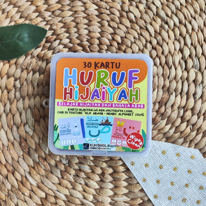 Flash Card 30 Kartu Huruf Hijaiyah Belajar Bahasa Arab - Asli