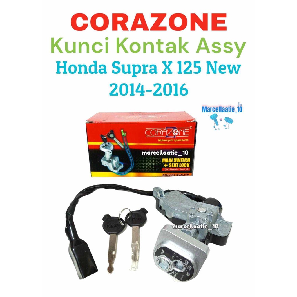 1 SET CORAZONE KUNCI KONTAK ASSY HONDA SUPRA X 125 NEW 2014 2016 KUNCI KONTAK MURAH MOTOR SUPRAX MAI