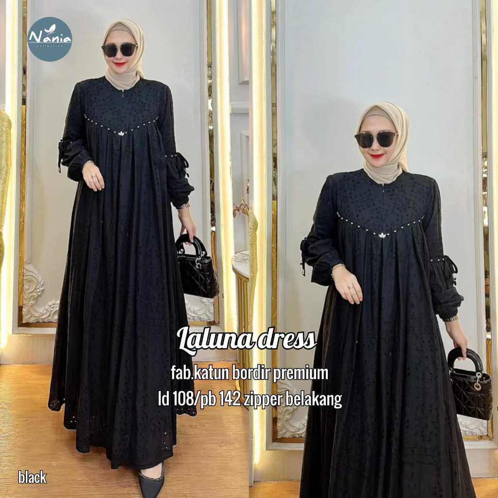 LALUNA DRESS / MAXY WANITA MOTIF CANTIK 6 WARNA ORI BY NANIA
