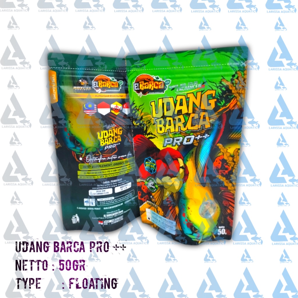 UDANG BARCA Pro++  SUPER BLUE Udang Kering Pakan Pelet Ikan reptile dibawah 20 cm optimalkan mutasi 