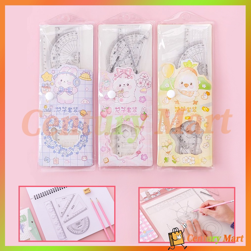 

Penggaris Set 4 Model Penggaris Plastik /Penggaris Set/Penggaris Set 4in1 /Penggaris Set (Isi 4 Pcs)