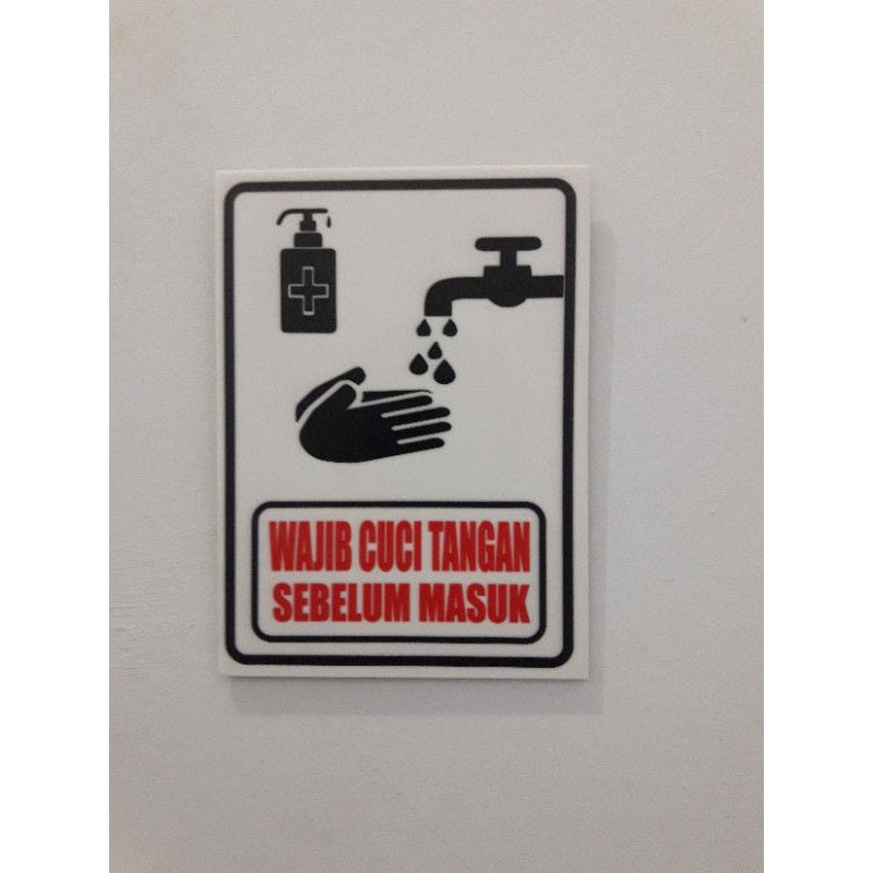 

Papan Akrilik Wajib Cuci Tangan Sebelum Masuk | Sign Board Acrylic Tinggal Pasang