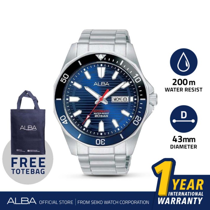 Jam Tangan Pria Alba AL4507 Silver Stainless Automatic AL4507X1