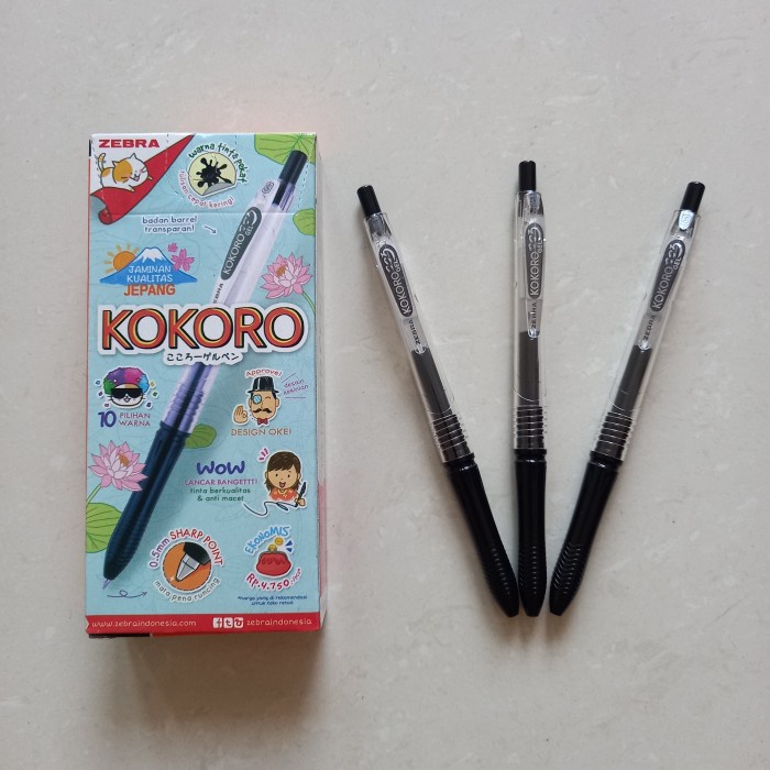 

pen/ pulpen/ pena Zebra Kokoro/ 0.5mm/ 1 pack isi 12 pcs