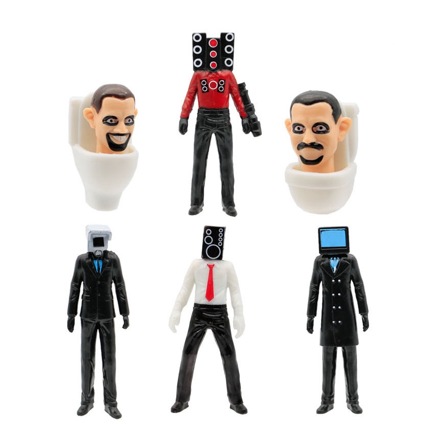 9Pcs/Set Mainan Skibidi Toilet Siren Head Figure Pajangan / Mainan anak Skibidi