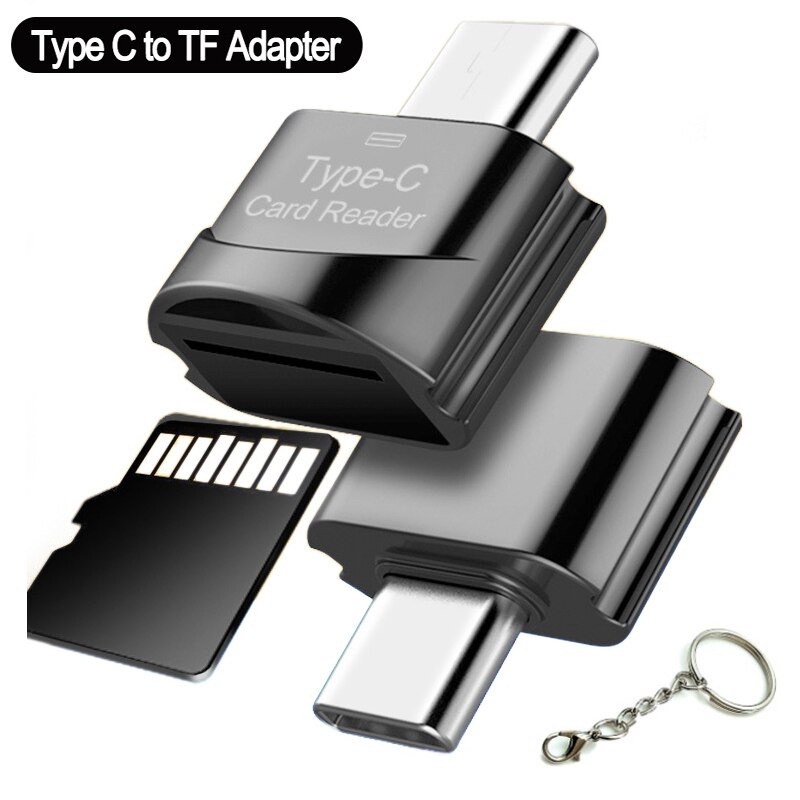 Mini OTG USB Type C to Micro SD Card Reader - Black