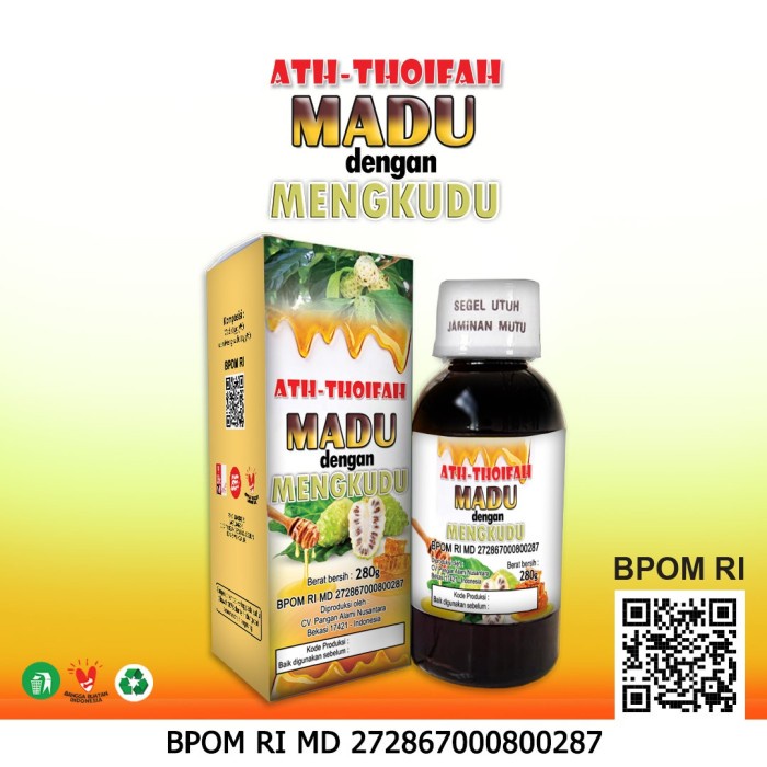 

Madu Mengkudu Ath-Thoifah 280gr Pace Obat Hipertensi Darah Tinggi