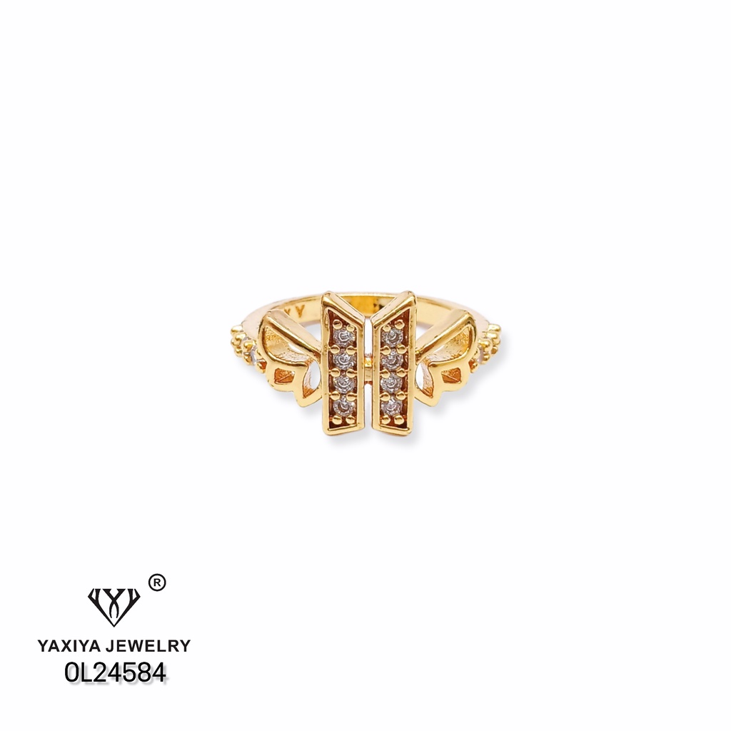 Yaxiya Cincin BTS Army Perhiasan Lapis Emas 18k 019