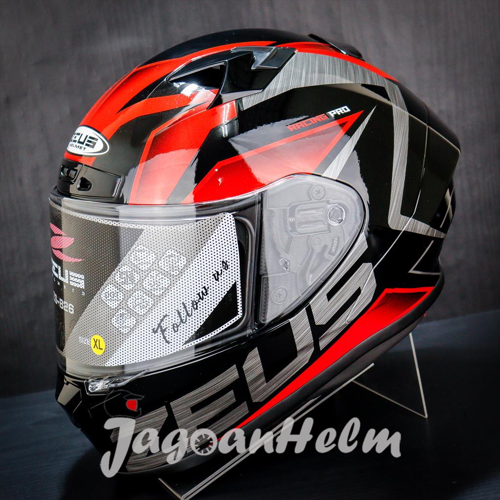 ZEUS HELM ZS826 | BLACK BK3 RED | ZS 826 - ZEUS 826 FLAT VISOR