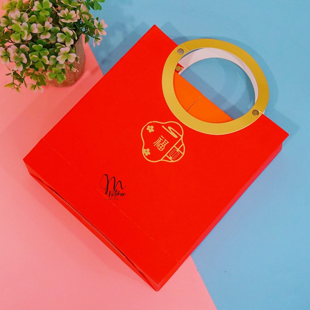 Box Mooncake Rabbit Red + paperbag (4/100-125gr) / Dus Mooncake