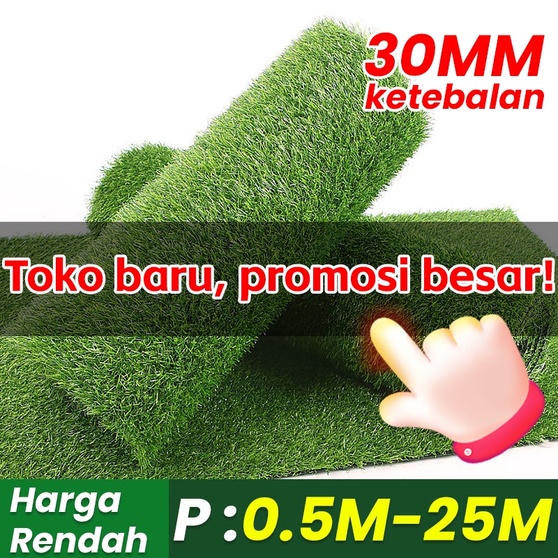 Rumput Sintetis Meteran Roll 1 m x 0.5 m Karpet Rumput Hijau