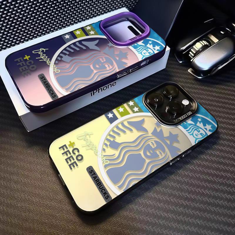 Premium Matte Hard Casing Hp Iphone 15 Promax  Coffee Starbucks case Untuk iPhone 15 14 13 11 12 pro