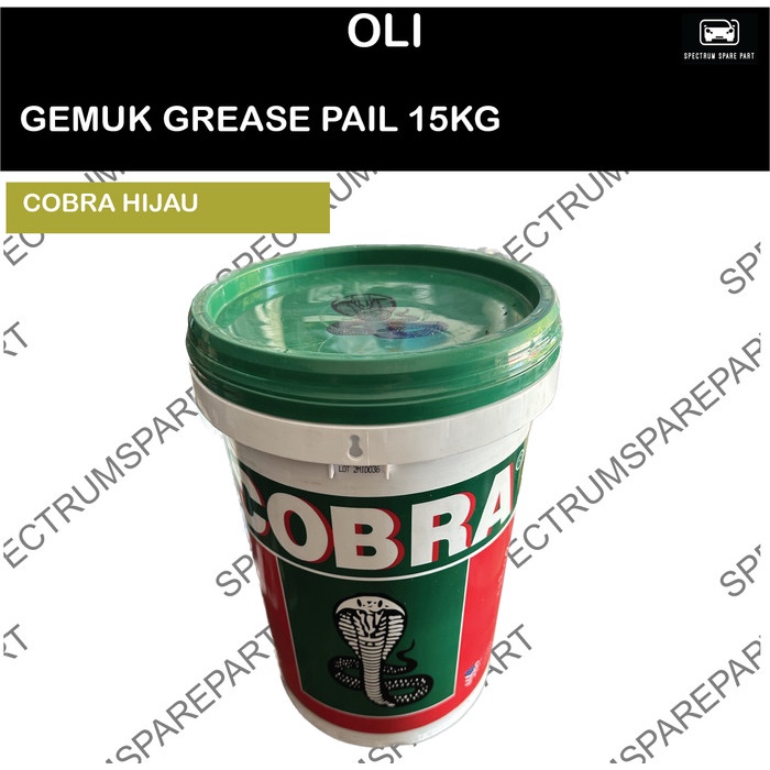 STEMPET GREASE GEMUK PAIL COBRA HIJAU 15KG
