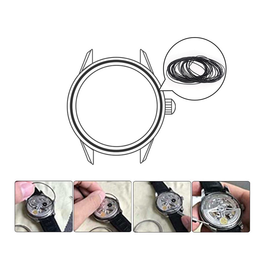 950 Pcs Karet Seal O-Ring jam Tangan Seal O Ring Seal Tutup Jam Tangan Untuk Reparasi Jam Tangan