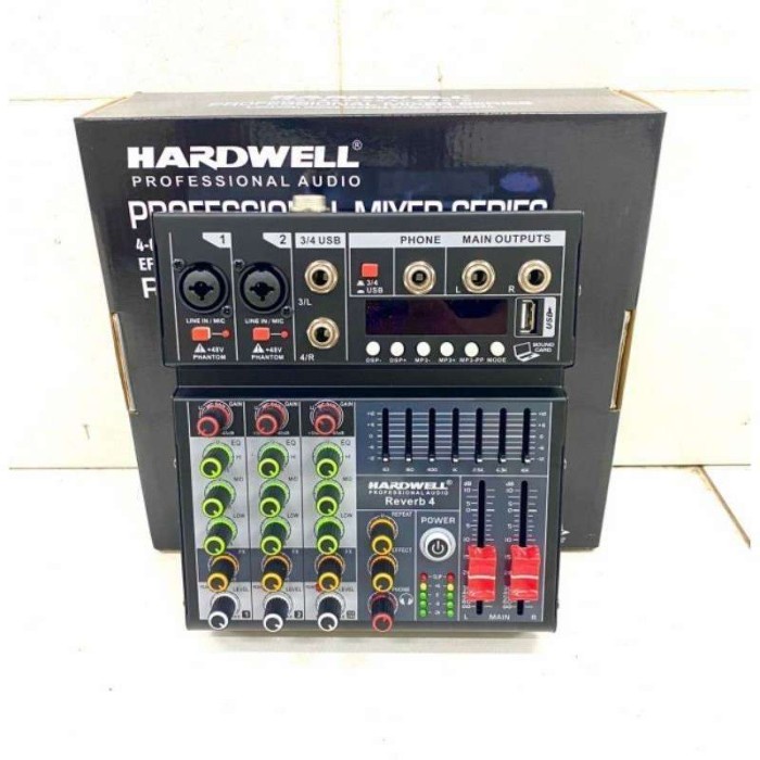 Mixer Hardwell 4 Channel REVERB 4 Original Recording Mixer Soundcard