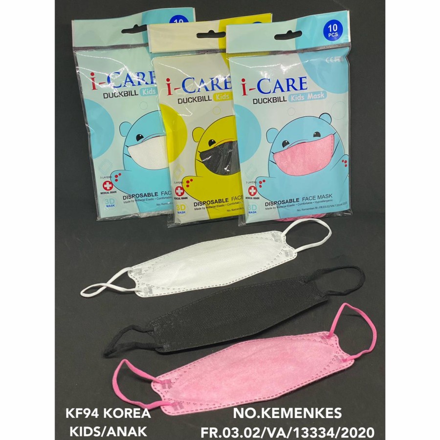 [FUKU] MASKER ANAK KF94 I-CARE CHASA KOREA KF 94 ICARE KIDS FACE MASK