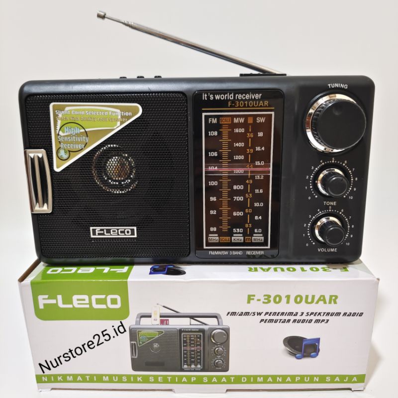 RADIO  PORTABLE FLECO F-3010UAR 3 BAND FM-AM-SW/RADIO FLECO PORTABEL F-3010UAR AC/DC FM-AM-SW 3 BAND
