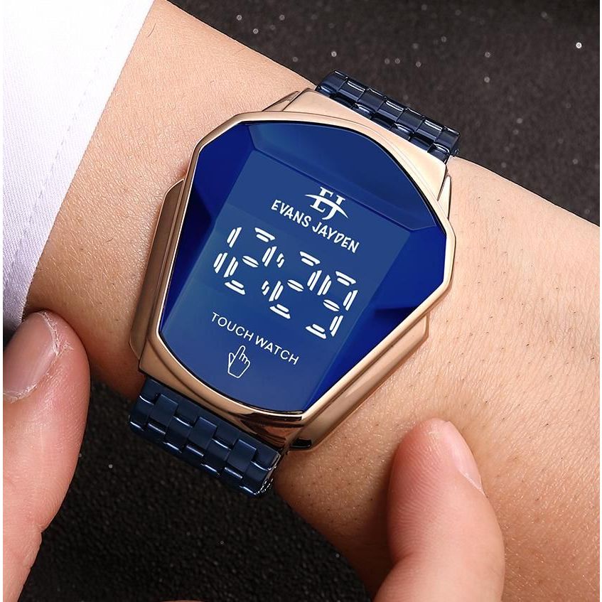 Buy 1 Get 1  Trendy Evans Jayden Jam Tangan Pria 9953 Rantai Stainless Steel Digital Touch Screen Sa