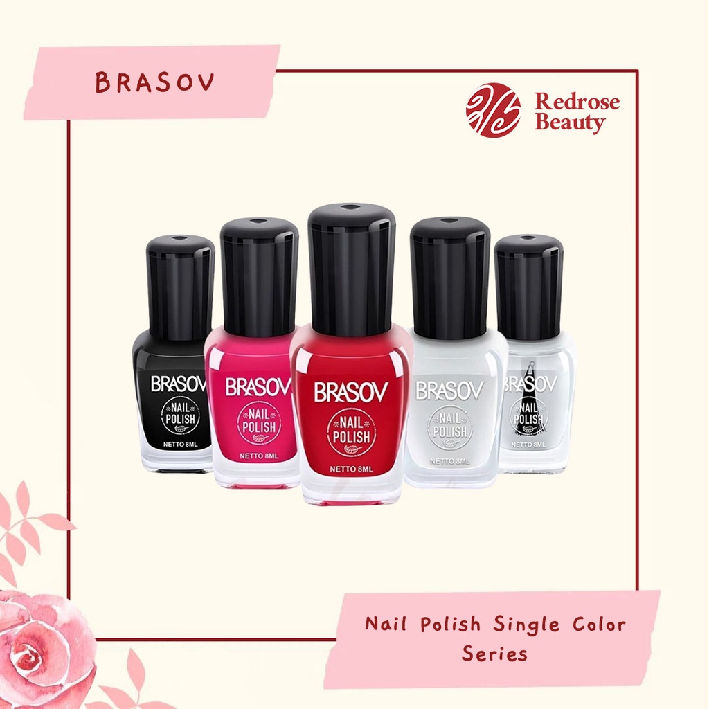 Brasov Nail Polish / Cat Kuku / Kutek Single Color Satuan 8mL